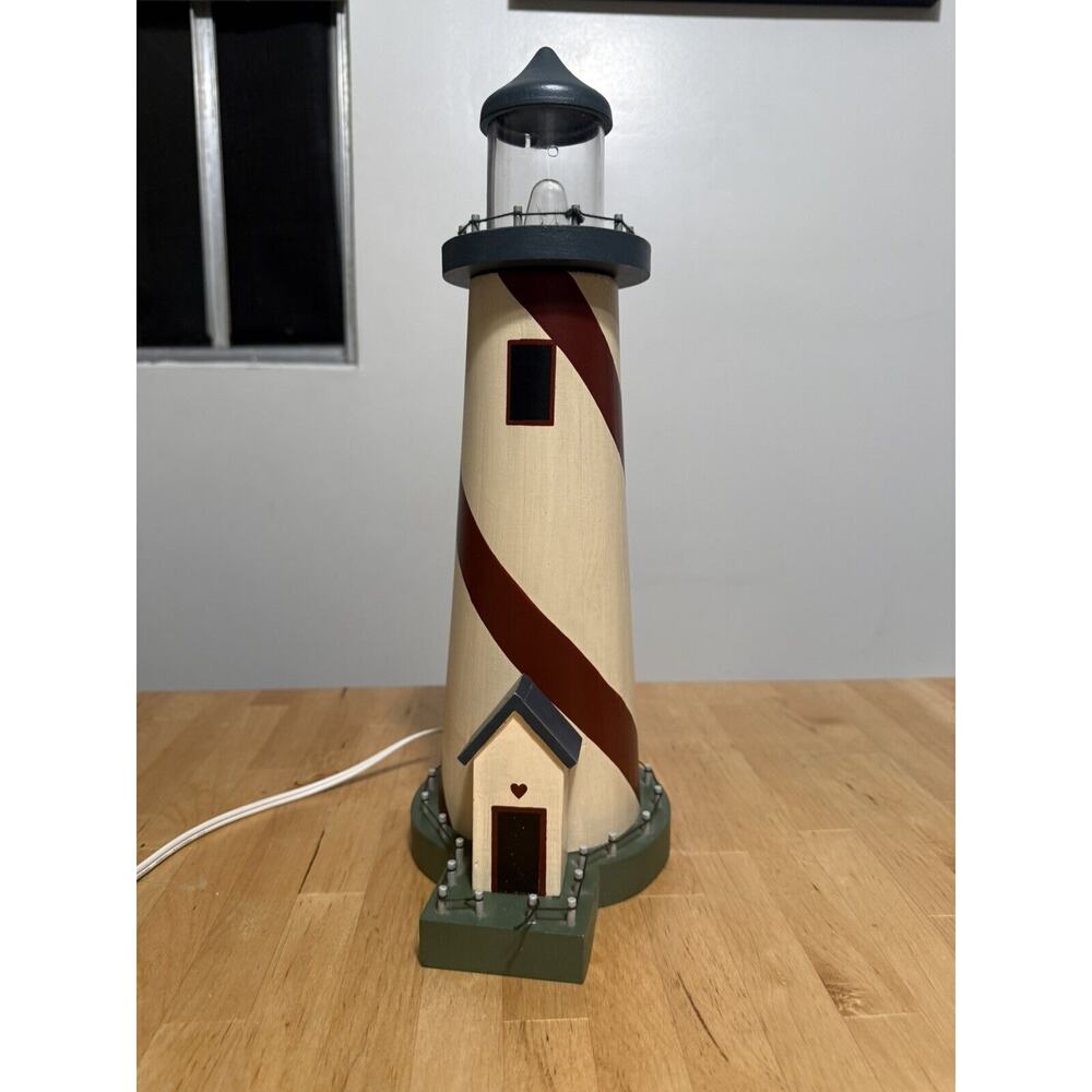 Wooden Lighthouse Rustic Decor Nautical Lighthouse 14 X 7 In Works READ**